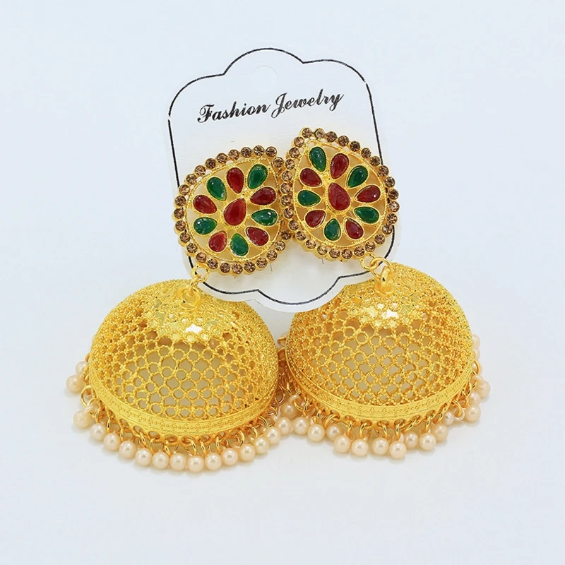 

Indian Ethnic Golden Wedding Enamel Jhumki Jhumka Earrings Fashion Jewelry