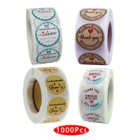 1000pcspack cute kawaii handmade with love thank you sticker seal label baking journal scratch off packaging business support
