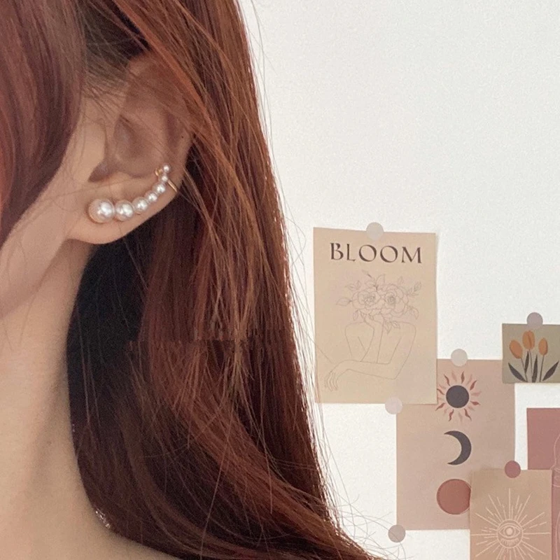 AOMU Korean S925 Pin Rhinestone Zircon Pearl Stud Earrings for Women and Girls - Small Simple Jewelry for Party and Wedding image 6