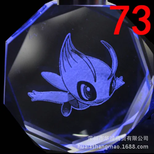 73 Pocket Monster Хрустальный брелок пепел Кетчум Пикачу мультфильм светодиодная вспышка brelok do kluczy ювелирные изделия брелок мода Llavero игрушки - Цвет: 73