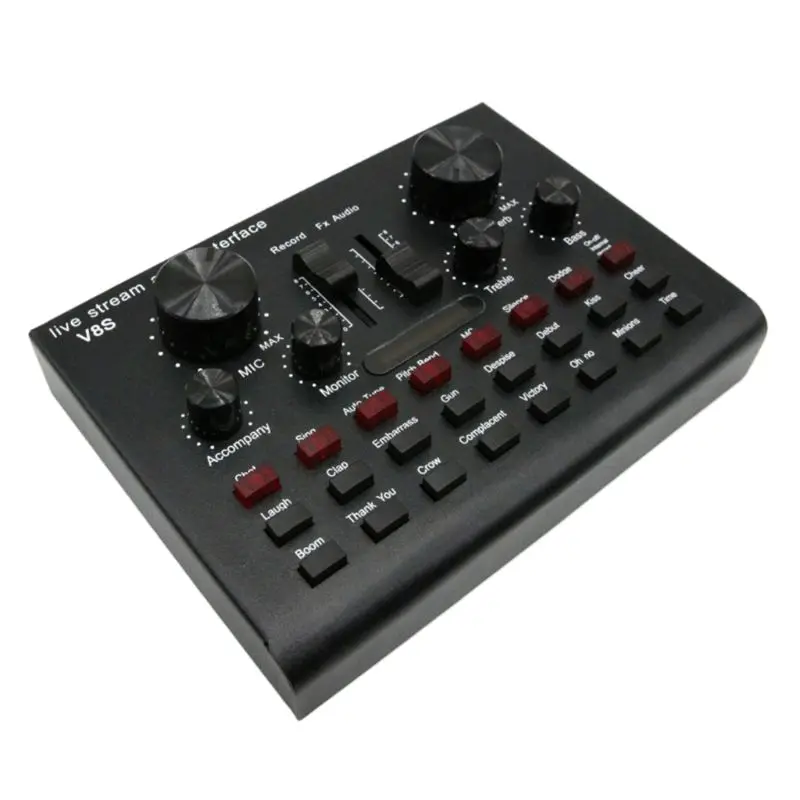 

Mini Sound Mixer Board for Live Streaming Voice Changer Sound Card with Bluetoot Live Voice Changer Mixer Sound Card