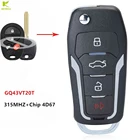 KEYECUModified flip Remote Key 4 кнопки 315 МГц GQ43VT20T G чип для Toyota Sienna Tacoma Sequoia Tundra 2011-2014 Highlander
