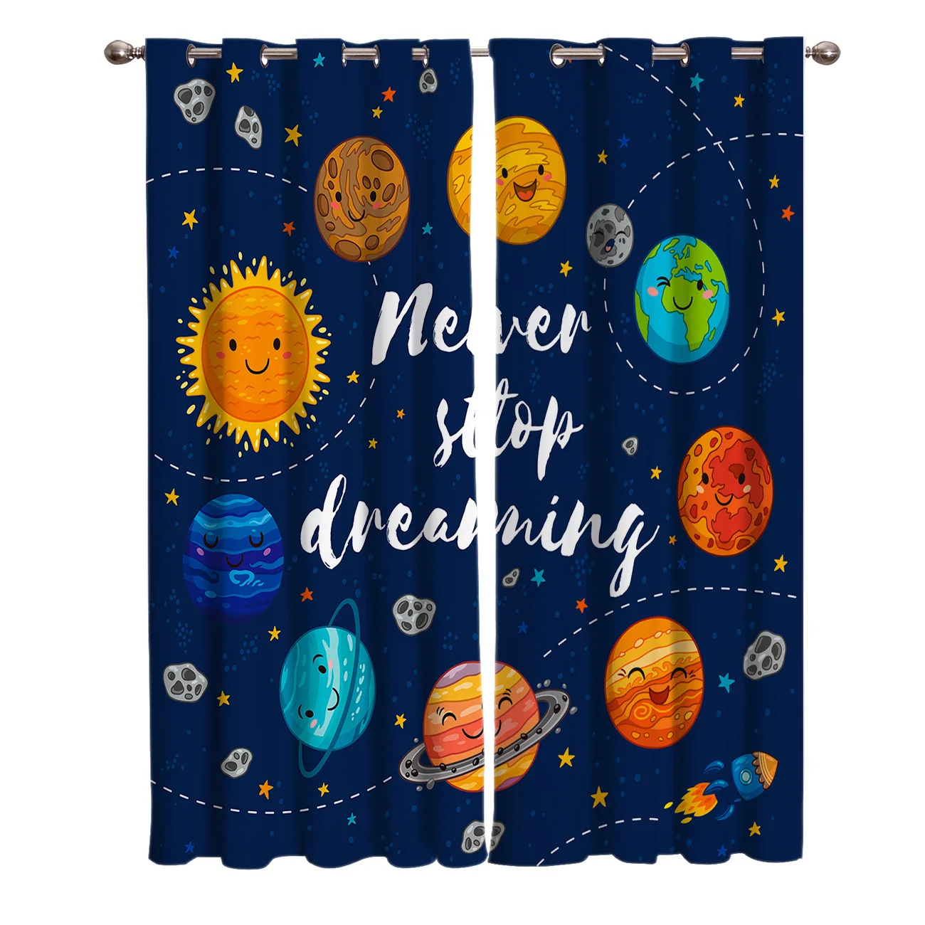 Занавески с мультяшным рисунком планеты для гостиной ванной комнаты спальни