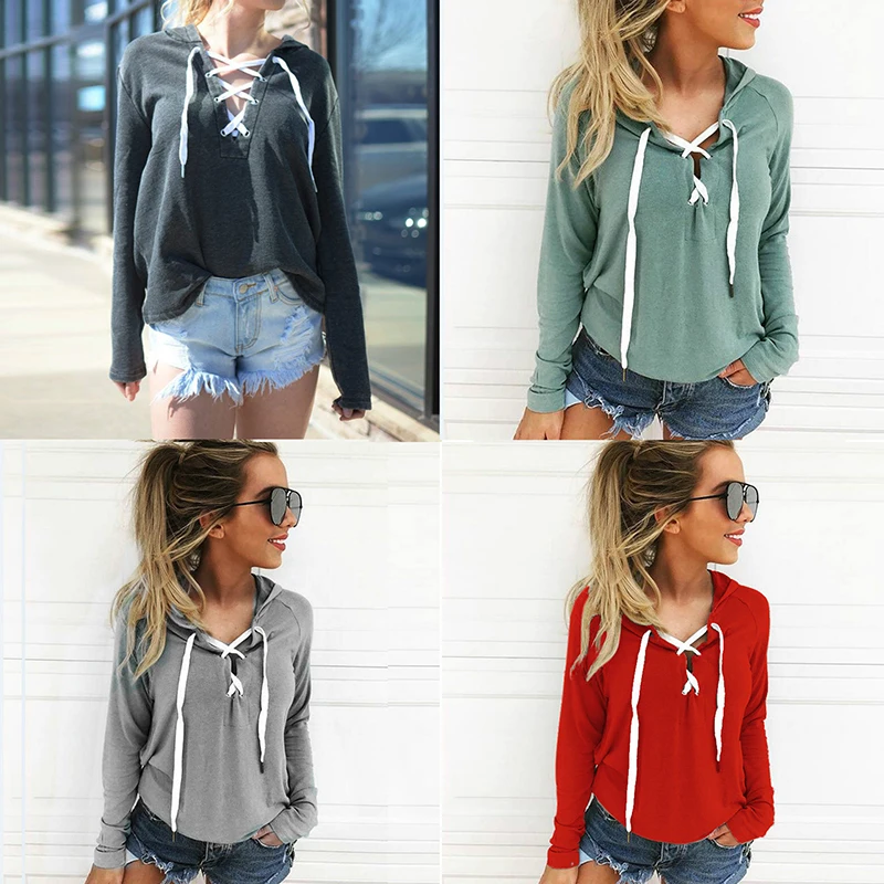 2019 Модные женские весенние Блузы с длинным рукавом сексуальные бандажные