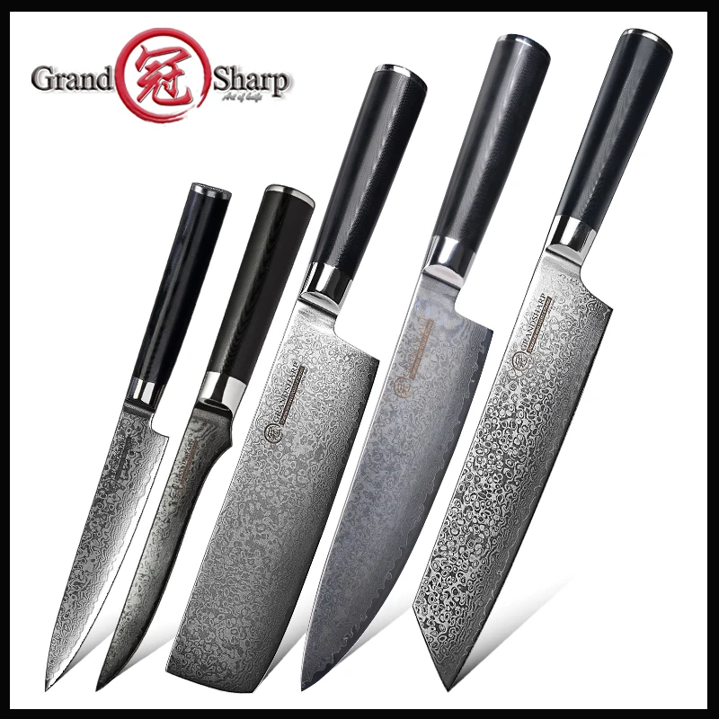 Набор кухонных ножей Grandsharp vg10 1-5 шт. японские универсальные инструменты из