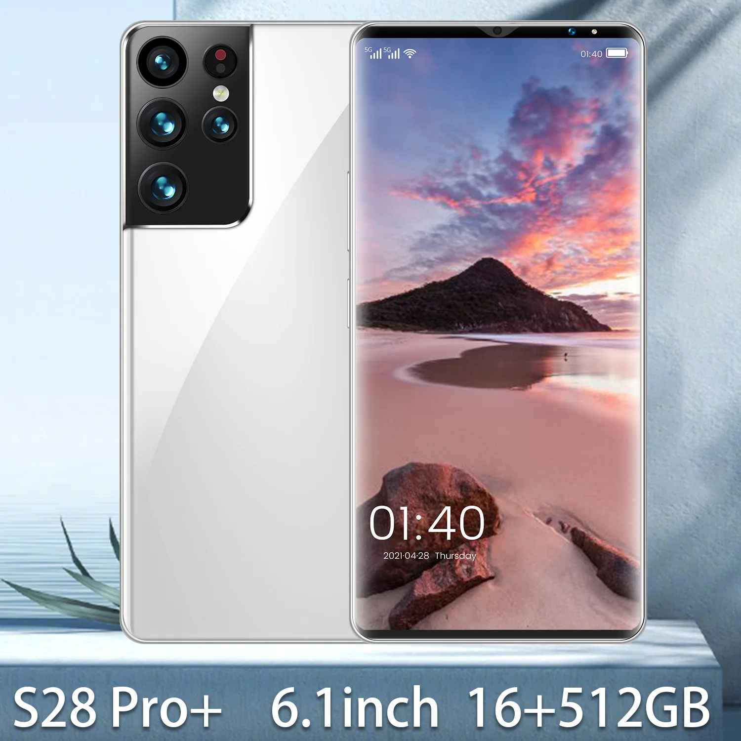 

2021 Global Version S28Pro+6.1''Android 11.0 Smartphone16+512GB Deca Core 6000mAh Mobilephone 64MP 5G Full Screen Network Phone