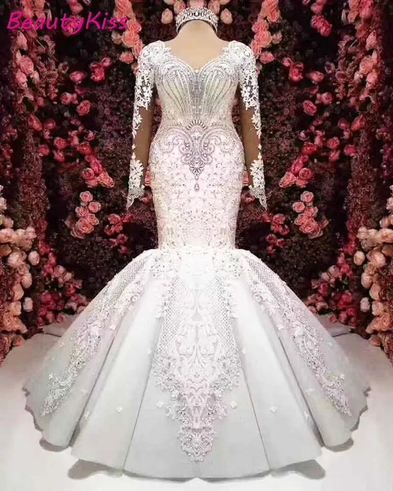 Африка роскошное белое свадебное платье русалки 2020 плюс размер Новое