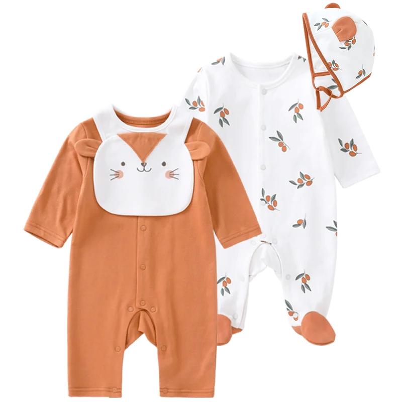

Pureborn 2-Pack Newborn Unisex Baby Romper Halloween Cotton Baby Girl Jumpsuit Sleep and Play Clothes for Baby Boy