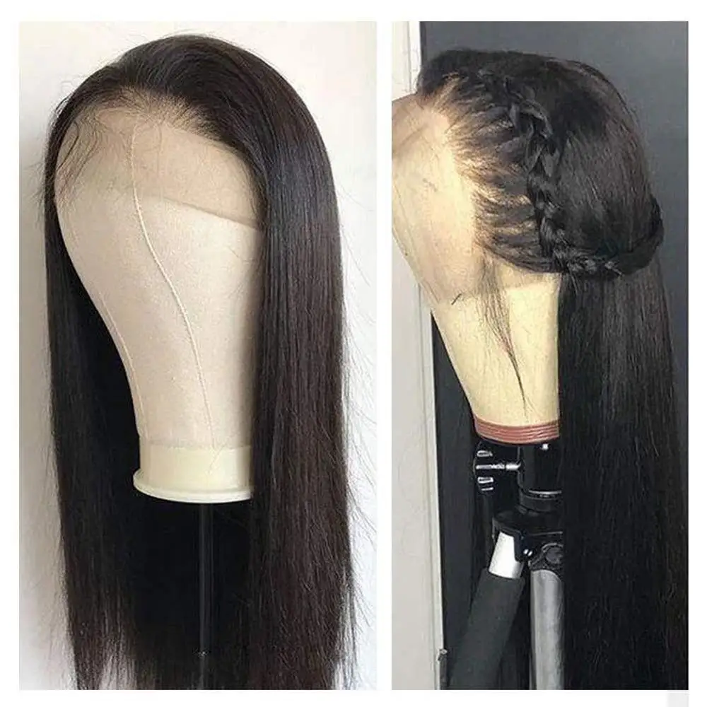 Черные синтетические кружевные передние парики с детскими волосами конский