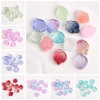 10pcs petal shape 15x12mm crystal glass loose crafts beads top cross drilled pendants for earring jewelry making diy crafts