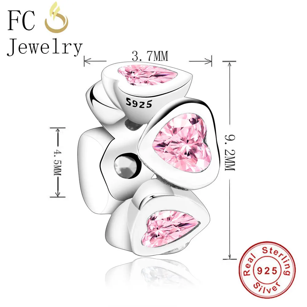 Ювелирные изделия FC из серебра 925 пробы европейские Соединенные сердца