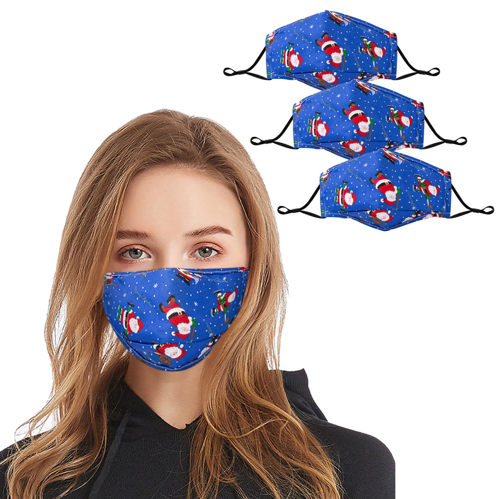 Комплект из 3 предметов для взрослых маски лица с рождественским принтом