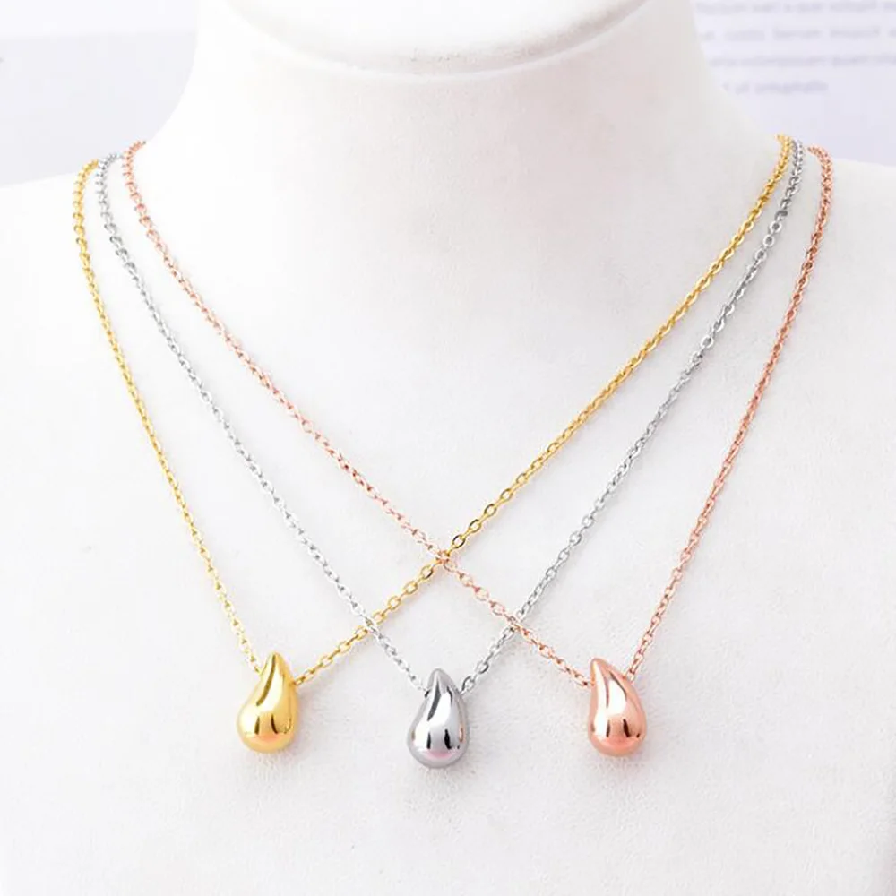 Нержавеющая сталь цвета: золотистый слеза капля воды стильный элегантный кулон