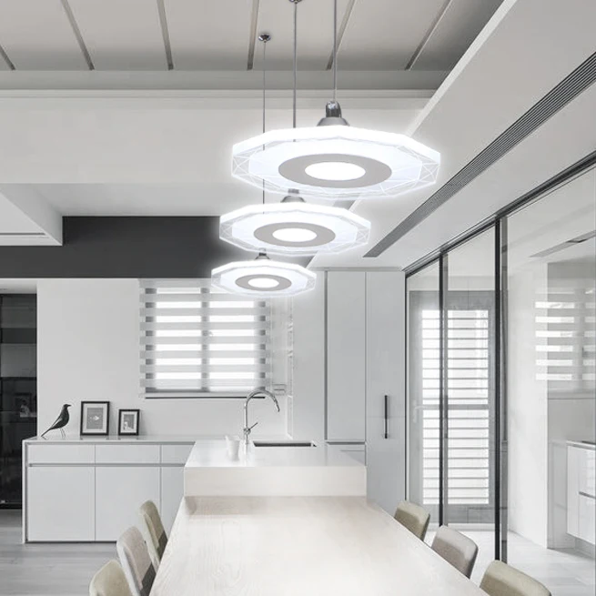

Modern Minimalist Restaurant Pendant Lamp Three Led Fashion Dining Room Personalized Corridor Lighting deco chambre