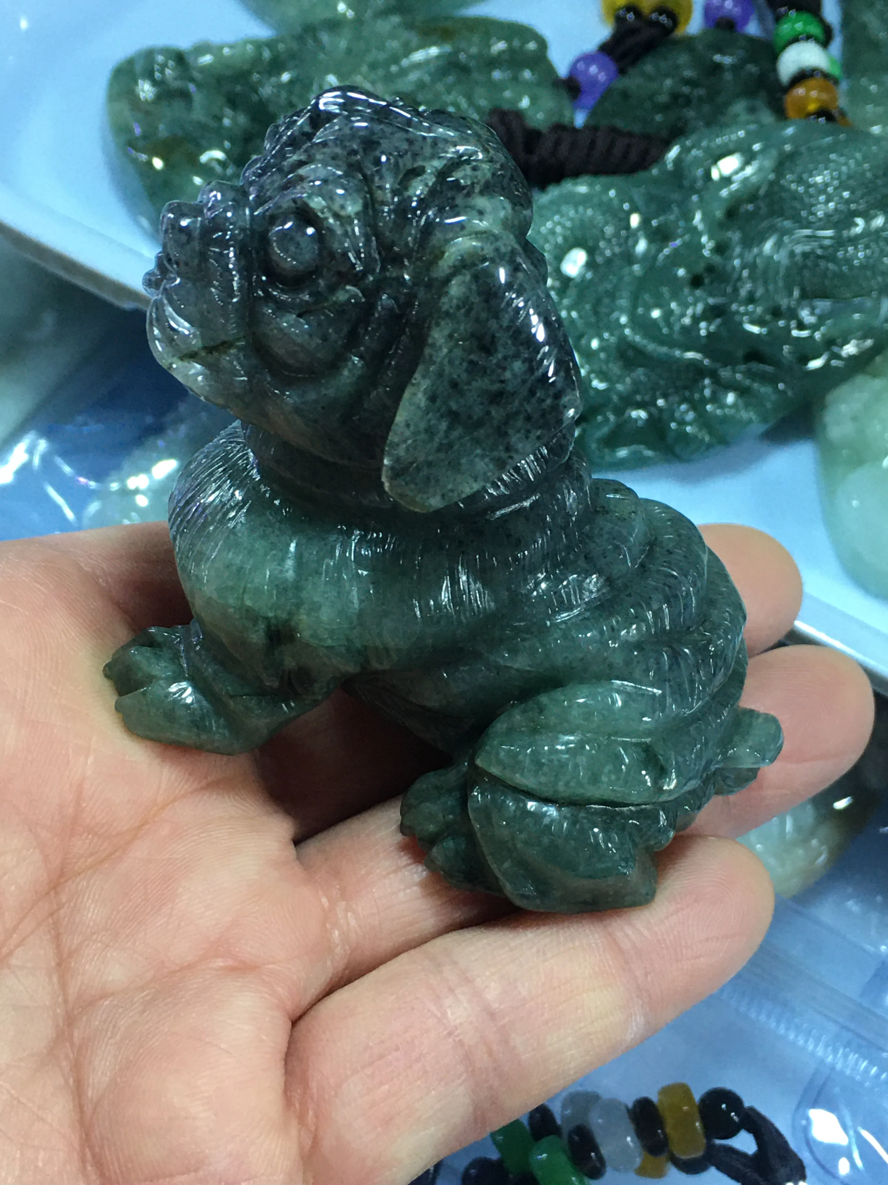 

Natural 7A Myanmar jade Handcarved dog black green jade pendant jade necklace women men pendants jewelry jade necklaces