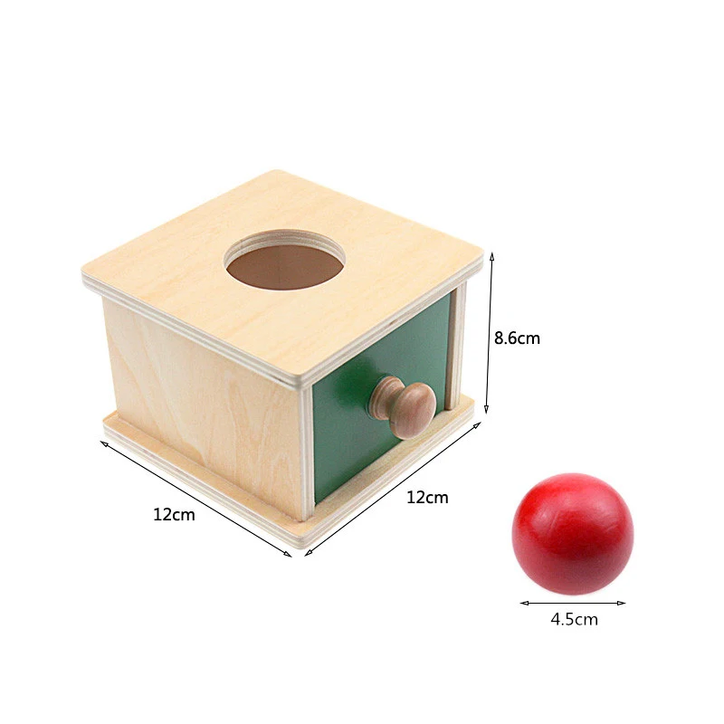 toddler wood montessori match permanent ball box round rectangular box coin box toys for children unisex baby 12 month boys girl free global shipping