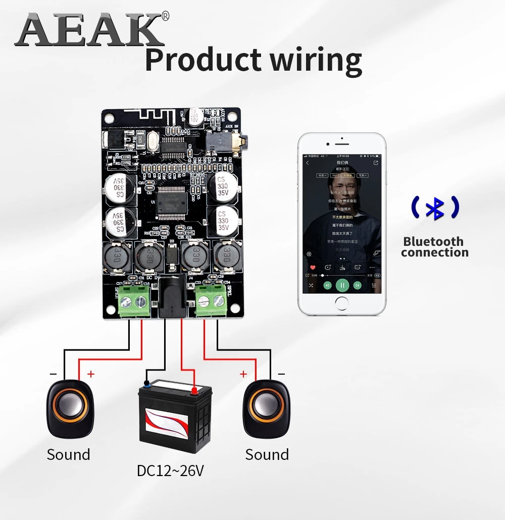 VHM 307 TDA7492P Bluetooth 4 0 усилитель приемника аудиоплата 50 Вт * 2 динамика