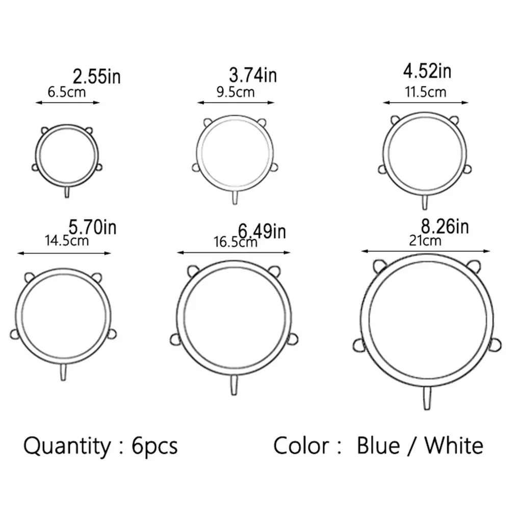 

Silicone Microwave Heating Cover Set Of 4/6 Pcs Fresh Oil Preventer Cover Set Reusable Kitchen Microwave Universal Bowl Cover