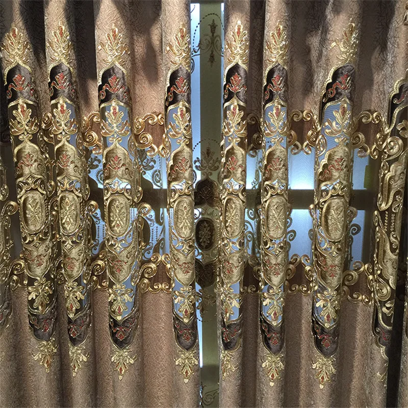 Роскошные полузатемняющие занавески с вышивкой в скандинавском стиле для