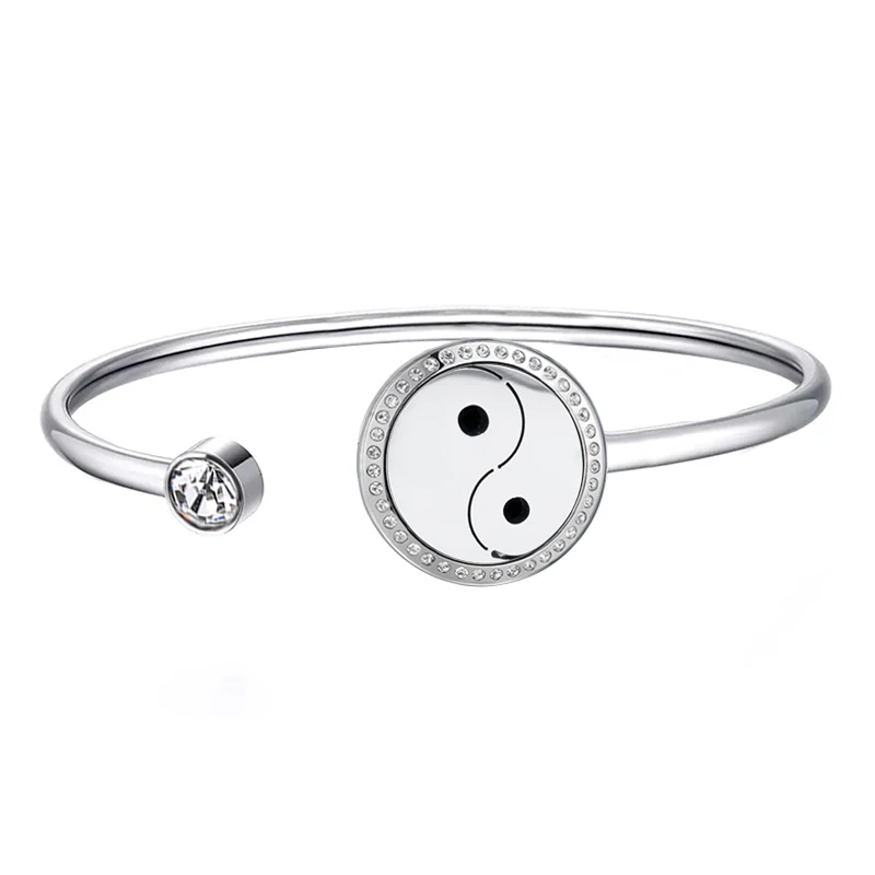 20mm with crystals 20 мм магнит лотоса может вихнуть вверх и вниз аромат медальон из нержавеющей стали браслет распылитель эфирных масел браслет с Медальоном(Прямая поставка - Окраска металла: 20mm with crystals