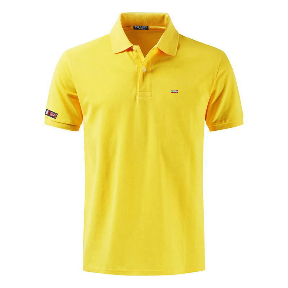 Рубашка-поло мужская с коротким рукавом 2021 хлопок однотонная | Мужская одежда