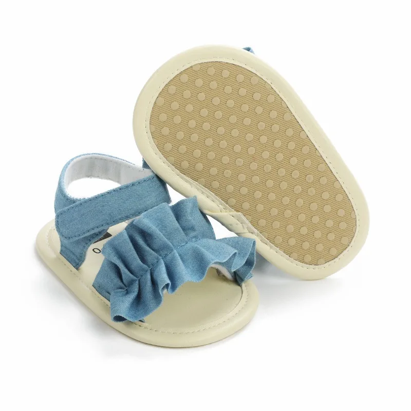 

0-1 Years Old Summer Sandals Baby Shoes Girl Take Your Normal Size Flat with Cotton PU