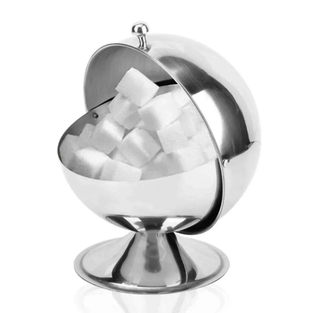 

High Quality Home Stainless Steel Kitchen Spherical Sugar Bowl Seasoning Bottle Spice Tank Can Flip Kruidenpot Tarro De Especias