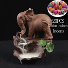 20 шт благовоний + задний поток Ретро керамический слон обратного потока благовония конфорка держатель водопад благовония спокойный ладан горелка