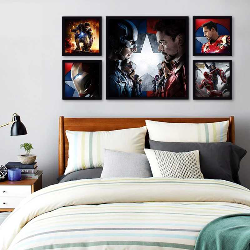 Картины на холсте из аниме мстители квадратный постер с изображением Железного