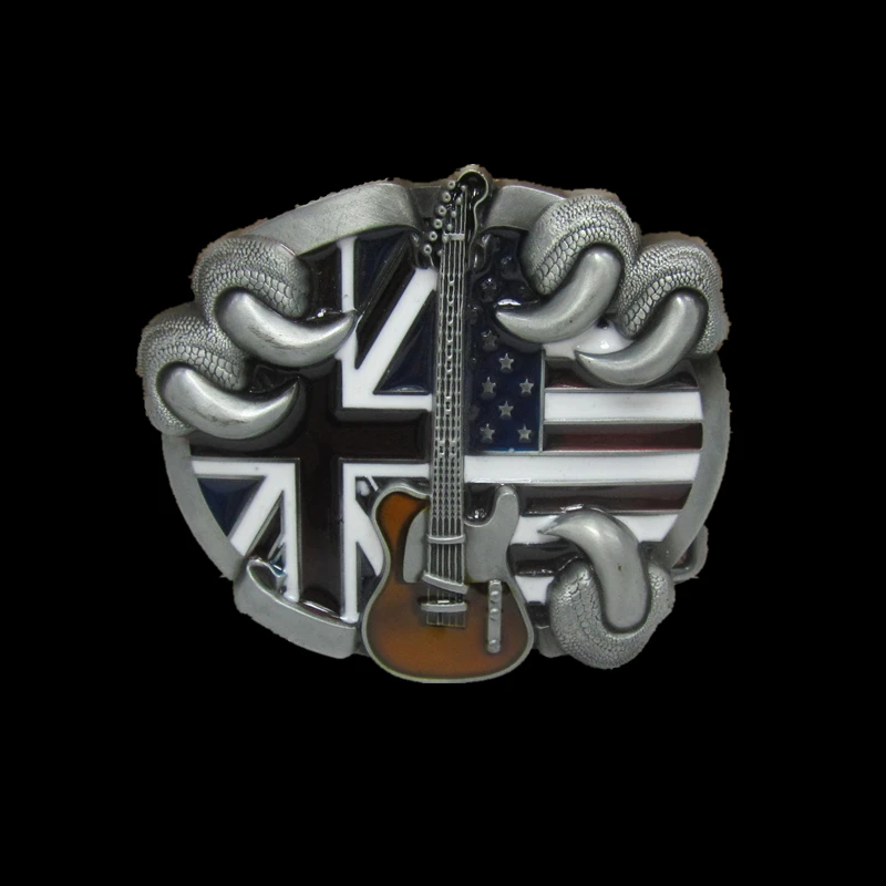Серебряный цвет Орел коготь Металлический Ремень Пряжка 3D животное гитара