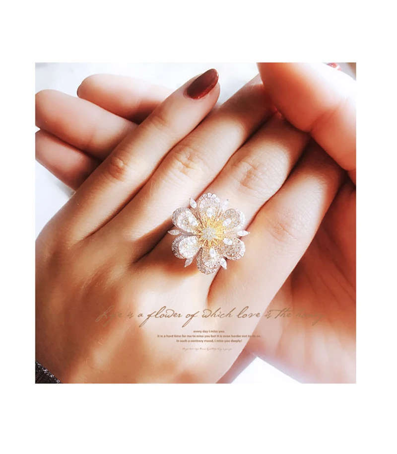 

Noverlty flower shaped fashion women party rings Anniversary Jewelry 210311-28