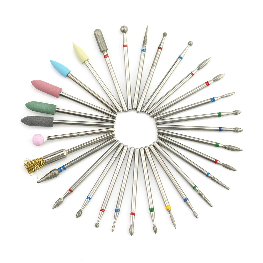 Фреза алмазная электрическая для маникюра и педикюра Набор насадок ногтей 5 шт.