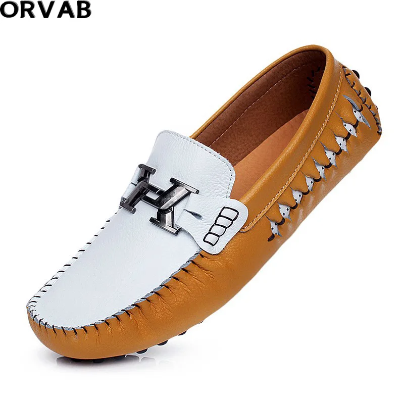 

Mens Loafers Shoes Luxury Spring Autumn Black Blue Breathable Loafers Men Slip-on Split Leather Fashion Casual Walking Shoe