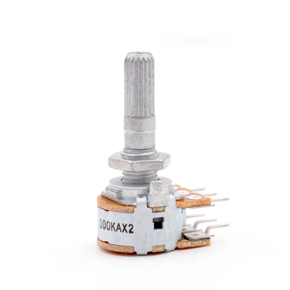 

ALPS RK16 50KA 100KA Stereo Volume Potentiometer Hifi Audio LOG Attenuator For AMP CD Turntable DAC 6mm Knurled Shaft 1PCS