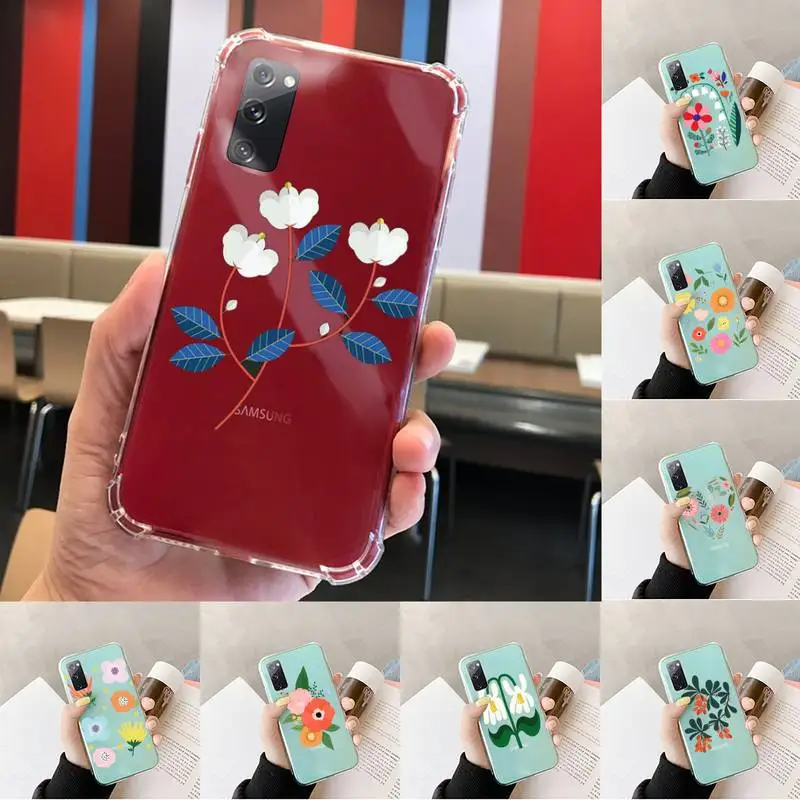 

Pretty Flower Phone Case Transparent For Samsung S 10 9 20 11 7 8 21 6 P Edge PLUS ULTRA 4G 5G