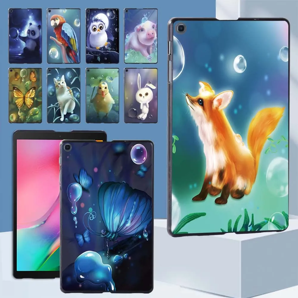 

for Samsung Galaxy Tab A 10.1 2019 T510/T515 Cute Animal Pattern Plastic Tablet Hard Back Shell Cover + Stylus
