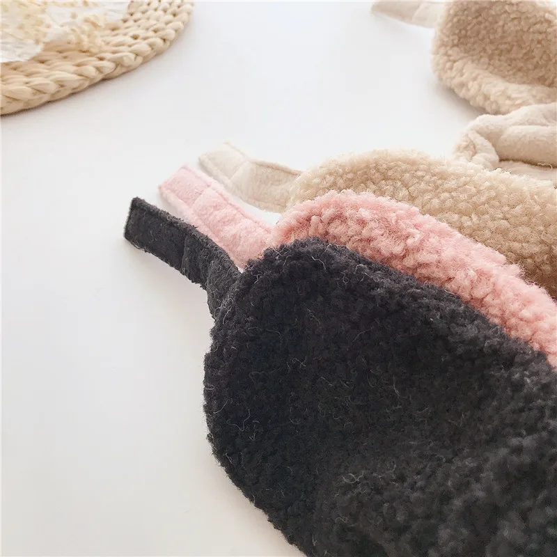 

Korean Style Children's Hat Winter Cute Rabbit Eared Lamb Earmuffs Hat infant baby boys and girls fleece Hat casual cap kids