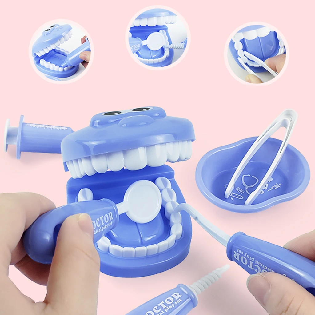 9Pcs Dentist toy set Children's Dentist Role Play Dentist Game Kid Simulation Examination Tools Play Teeth Educational Toys dentist