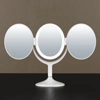 three fold magnifying mirror led desktop mirror with light three sided folding makeup mirror fill light mirror beauty mirror
