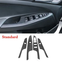 for hyundai tucson 2015 2020 abs carbon fiber window lift switch button panel switch trim interior stickers accessories 4pcs