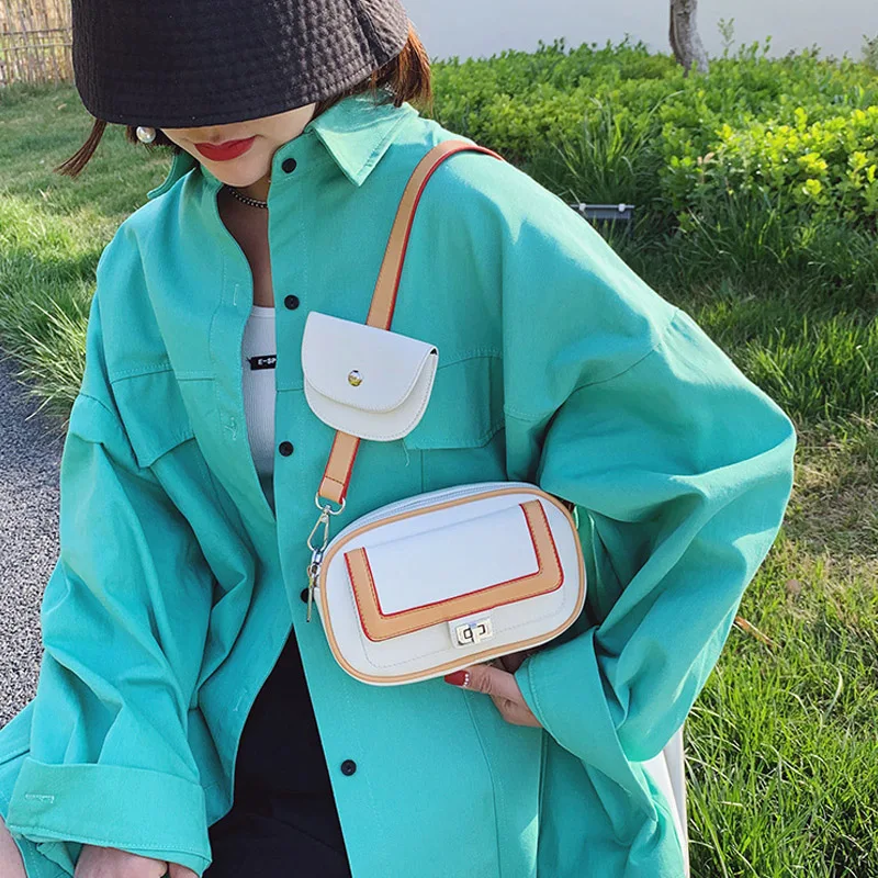 

Designer Fashion Ladies Mini Crossbody Bags 2021 New Trendy Chest Packs 2pcs Shoulder Bag With Coin Purses for Women Waist Bags
