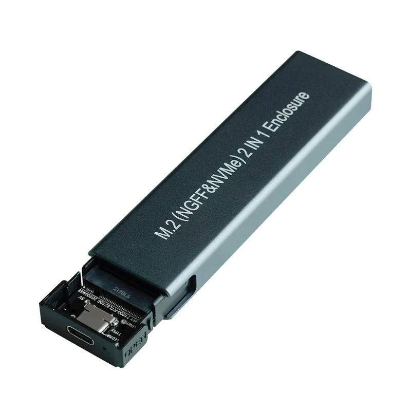 Чехол M.2 на USB 3 1 SSD двухпротокольный NVME PCIe NGFF SATA M2 адаптер для 2230 2242 2260 2280 NVMe/SATA RTL9210B