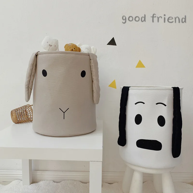 

Cartoon Storage Bucket Children's Toys Storage Bucket Cloth Art Baby Clothes Storage Box Dirty Clothes Basket Washable Storage