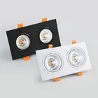 Cob LED встраиваемый двойной светодиодный светильник с регулируемой яркостью 12 Вт 18 Вт 24 Вт точечное украшение потолочный светильник AC 220 В светодиодный ные панельные светильники для спальни отеля