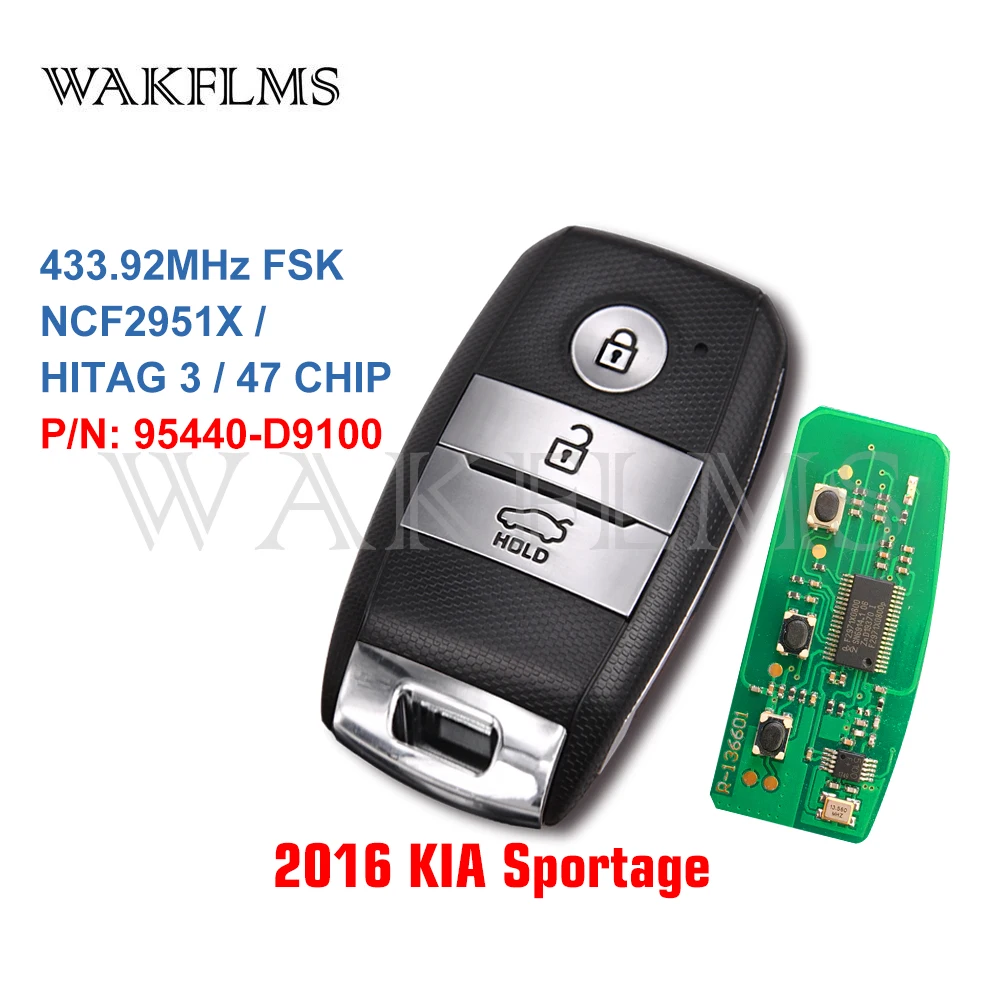 FOB 4F08 без ключа Go умный дистанционный ключ брелок от машины 433 МГц ID47 для 2016 2017 KIA
