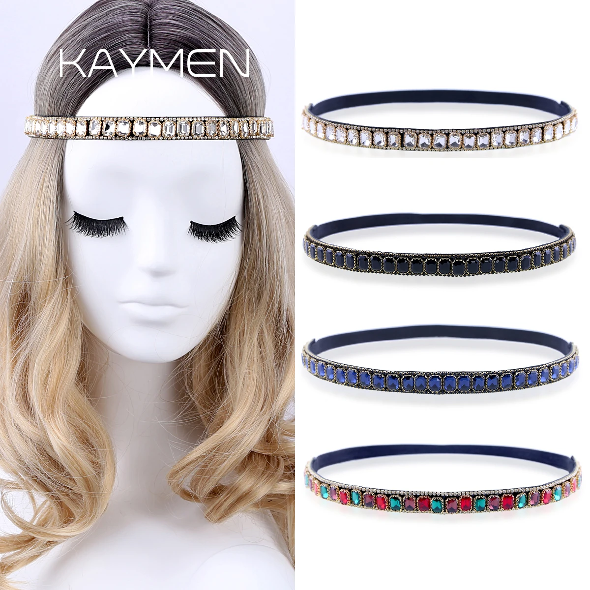 

Luxury Handmade Crystal Headband for Women Fashion Cute Headwear Hairwear, Girl's Elastic Hair band Hair Accessory jewelry 1013