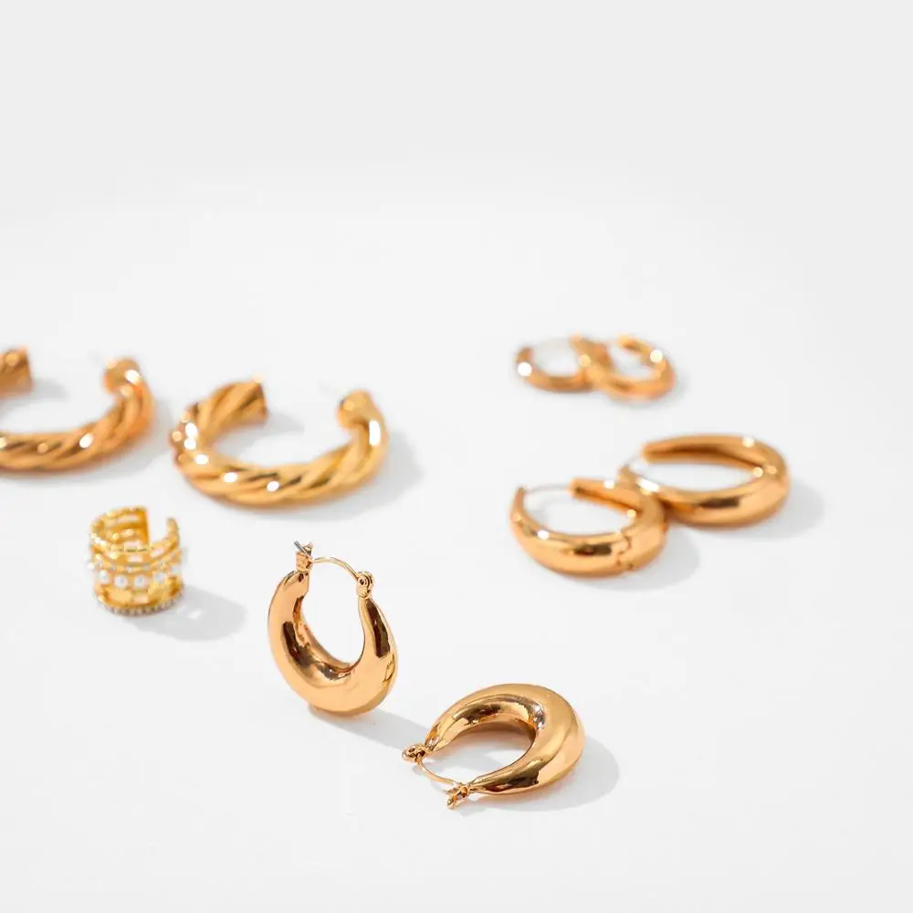 Марокканские серьги-кольца для женщин панк латунные массивные серьги Huggie