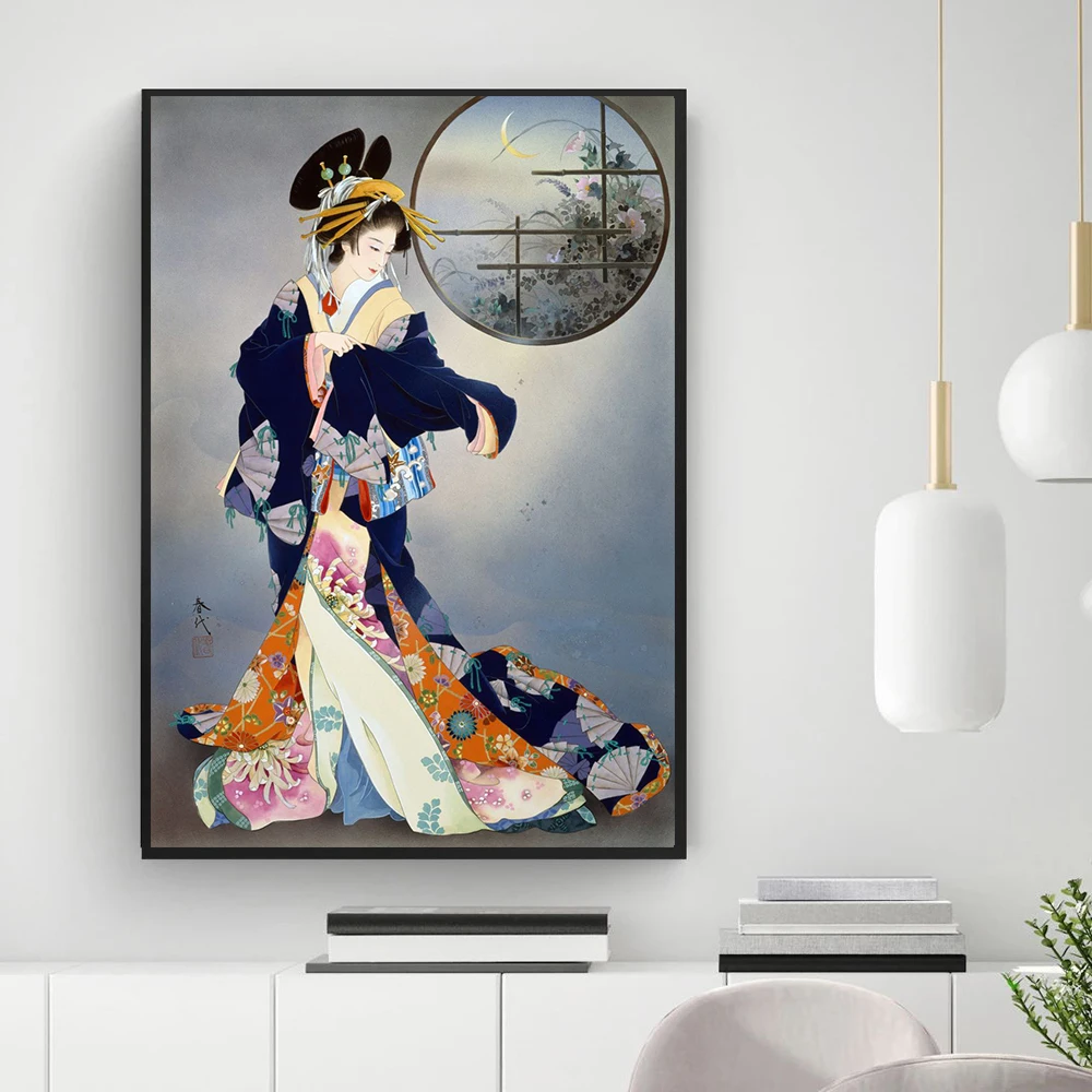 

Japanese Haruyo Morita Vintage Poster Flowers Geisha Wall Art Decor Canvas Prints Modern Livingroom Aisle Paintings No Frame
