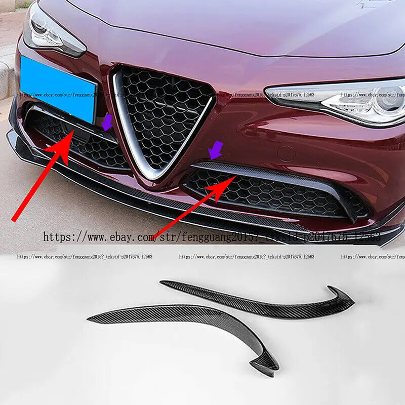 Передний нижний спойлер решетки радиатора из углеродного волокна для Alfa Romeo Giulia