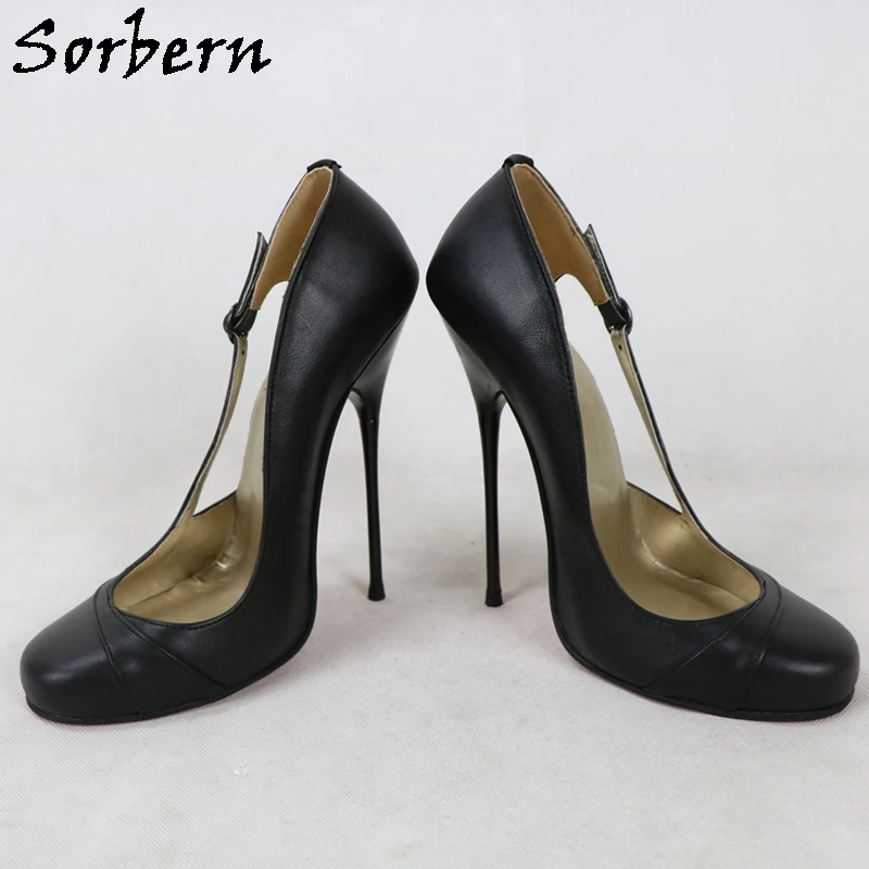 Sorbern Sexy Round Toe Women Pumps 16Cm Metal Stilettos High Heel Hollow Out Side Slip On Shoes Custom Colors Real Leather